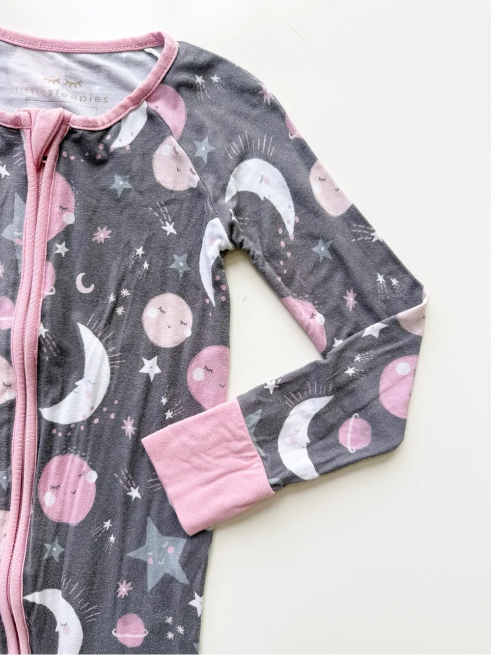 Little Sleepies Pink To the Moon and Back Zippy  size 3T